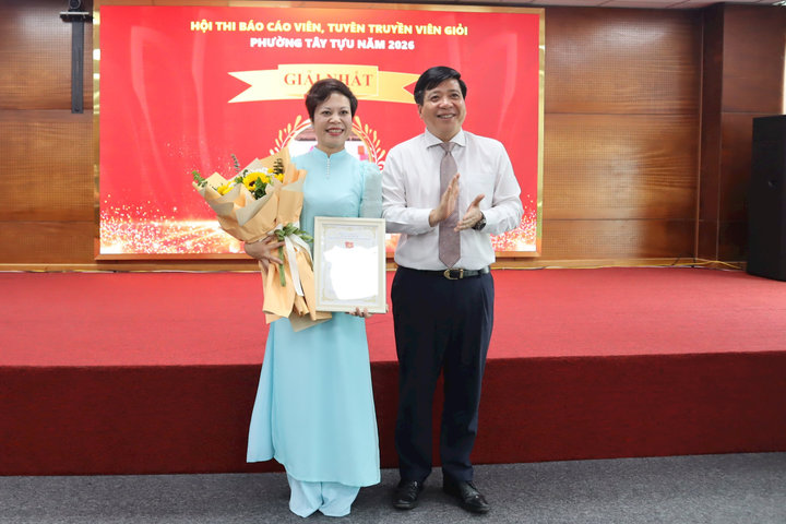 16 thí sinh đạt giải Hội thi Báo cáo viên, tuyên truyền viên giỏi phường Tây Tựu năm 2026