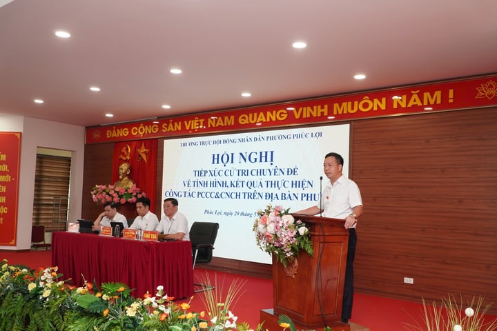 HĐND phường Phúc Lợi tiếp xúc cử tri chuyên đề phòng cháy, chữa cháy và cứu nạn, cứu hộ