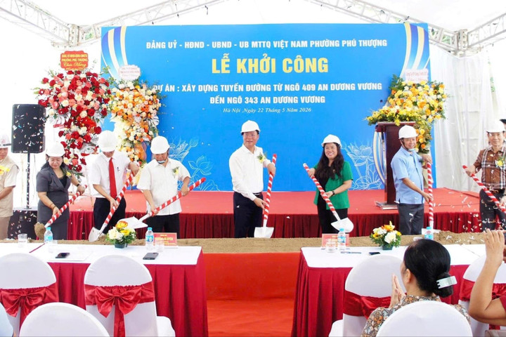Phường Phú Thượng khởi công dự án đường nối ngõ 343 đến ngõ 409 An Dương Vương