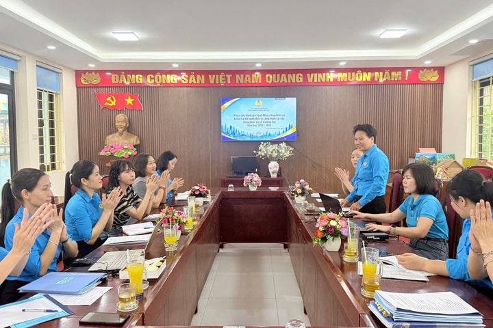 Công đoàn phường Tây Tựu khảo sát, đánh giá hoạt động công đoàn khối trường học