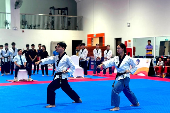 123 VĐV Taekwondo xuất sắc tranh tài tại Trung tâm Huấn luyện và Thi đấu Thể dục thể thao Hà Nội