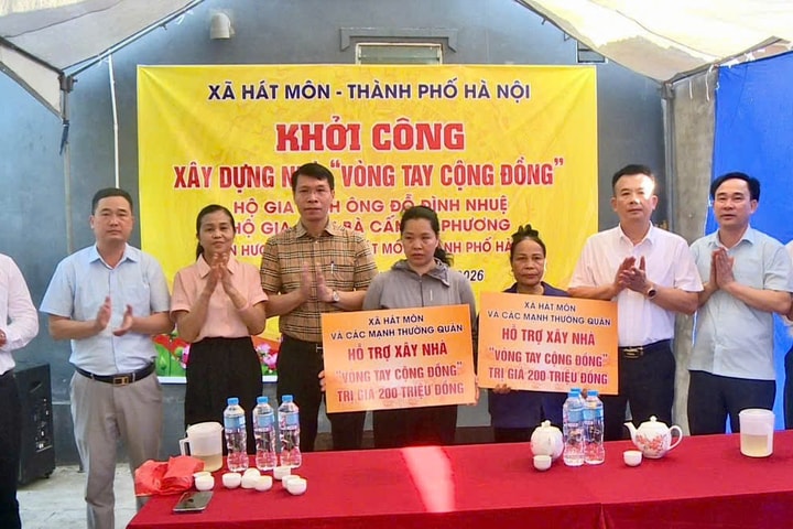 Xã Hát Môn khởi công xây dựng 2 nhà “Vòng tay cộng đồng”