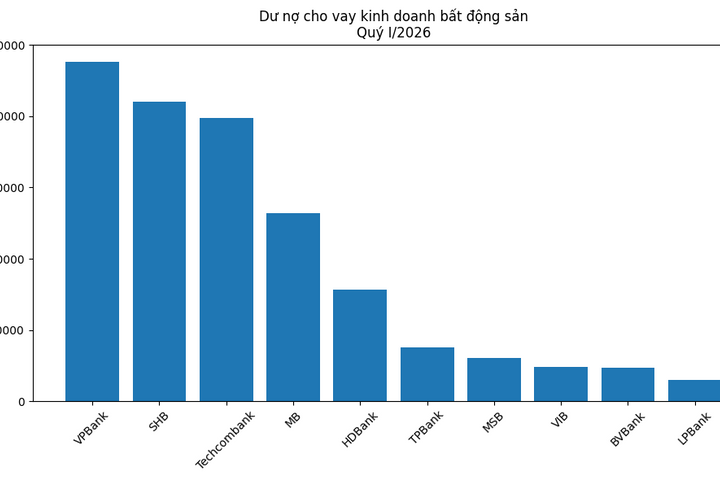Ngân hàng nào có mức độ tập trung vốn vào bất động sản cao nhất?