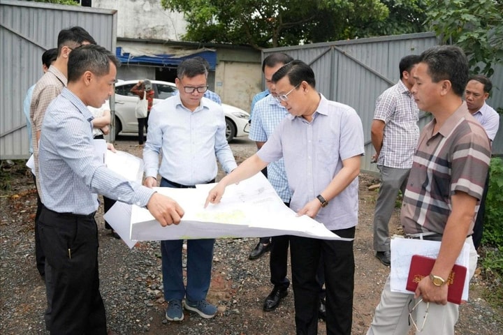 Lãnh đạo xã Hoài Đức kiểm tra công tác GPMB tại một số dự án trọng điểm