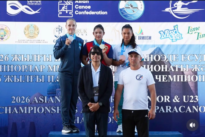 Diệp Thị Hương lập hat-trick Huy chương vàng canoeing tại giải trẻ châu Á 2026