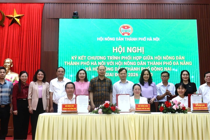 Hội Nông dân thành phố Hà Nội, Đà Nẵng và Đồng Nai ký kết phối hợp giai đoạn 2026-2030