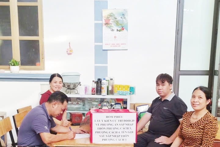 Gần 100% cử tri xã Quốc Oai đồng ý phương án sắp xếp thôn