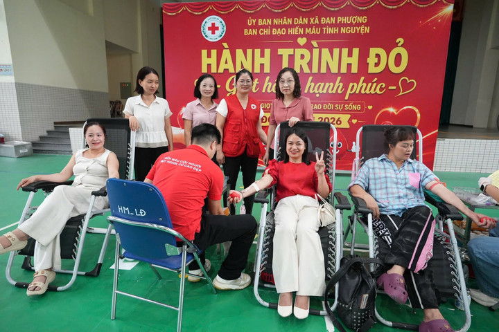 Xã Đan Phượng: Thu 250 đơn vị máu tại Ngày hội hiến máu tình nguyện đợt 2 năm 2026
