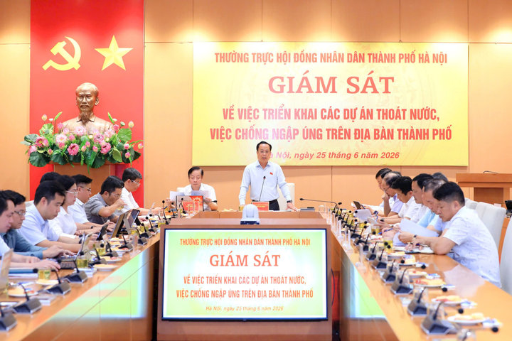 HĐND thành phố Hà Nội giám sát việc triển khai các dự án thoát nước, chống ngập úng