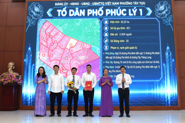 Phường Tây Tựu: Công bố các quyết định về sắp xếp chi bộ, tổ dân phố