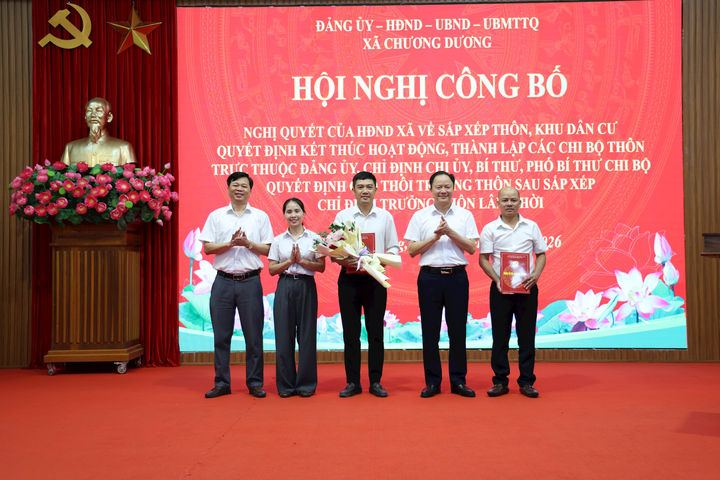 Xã Chương Dương hoàn thành sắp xếp thôn, khu dân cư, kiện toàn hệ thống chính trị ở cơ sở