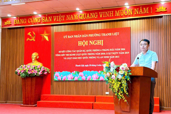 Phường Thanh Liệt sơ kết công tác quân sự, quốc phòng 6 tháng đầu năm 2026