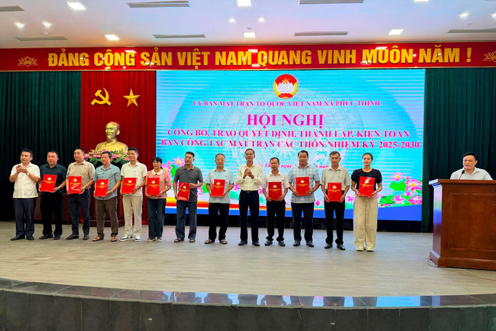 Xã Phúc Thịnh kiện toàn Ban Công tác Mặt trận tại 26 thôn sau sắp xếp
