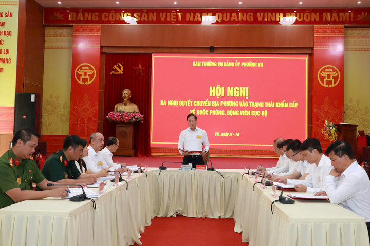 Phường Vĩnh Hưng tổ chức diễn tập tác chiến trong khu vực phòng thủ