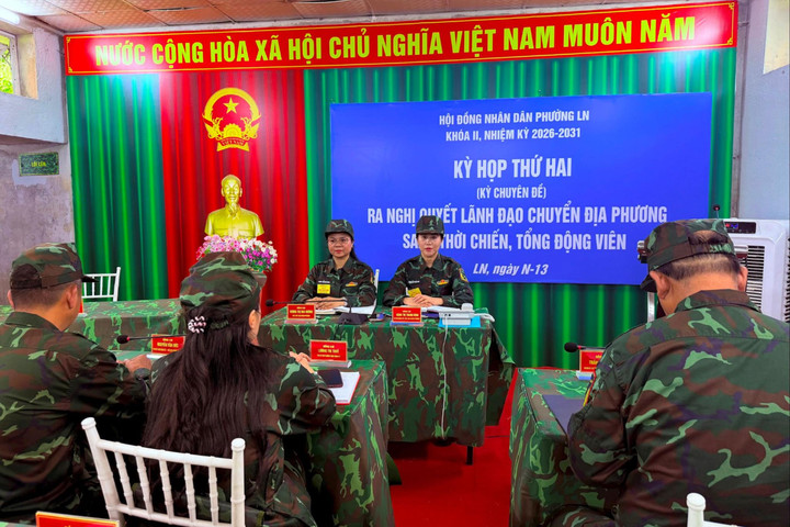Phường Lĩnh Nam diễn tập tác chiến khu vực phòng thủ theo các tình huống giả định sát thực tế