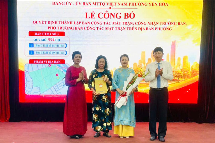 Phường Yên Hòa kiện toàn Ban Công tác Mặt trận, nâng cao hiệu quả hoạt động ở cơ sở