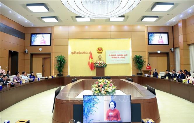 Công bố, trao Nghị quyết của Ủy ban Thường vụ Quốc hội về công tác cán bộ