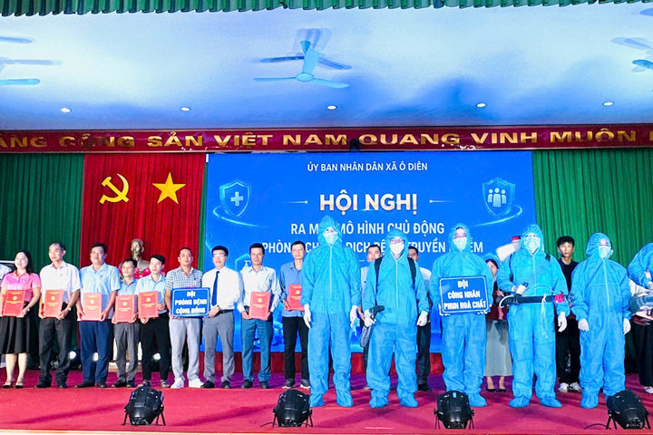 Xã Ô Diên ra mắt mô hình chủ động phòng, chống dịch bệnh truyền nhiễm