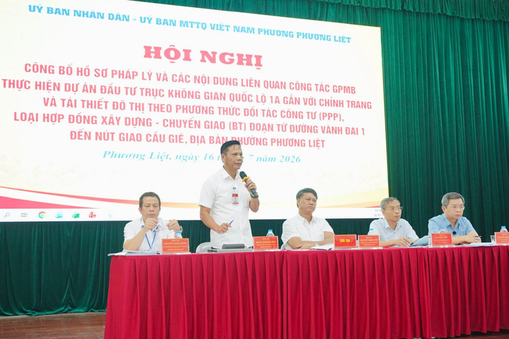Phường Phương Liệt công bố hồ sơ dự án trục quốc lộ 1A, đối thoại với người dân