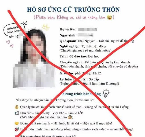 Nhiều nguy cơ khi bắt “trend” tạo hồ sơ ứng cử trưởng thôn trên mạng xã hội