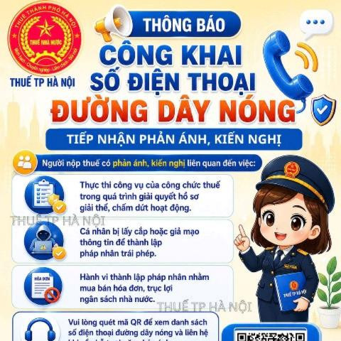 Thuế Hà Nội công khai số điện thoại đường dây nóng hỗ trợ người nộp thuế