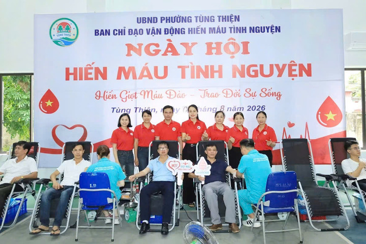 Phường Tùng Thiện: Tiếp nhận 350 đơn vị máu tại ngày hội hiến máu tình nguyện