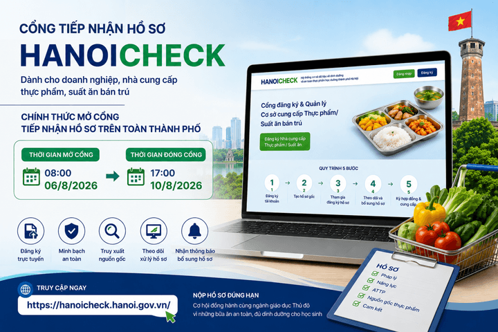 Cổng tiếp nhận hồ sơ HanoiCheck chính thức mở từ ngày 6-8