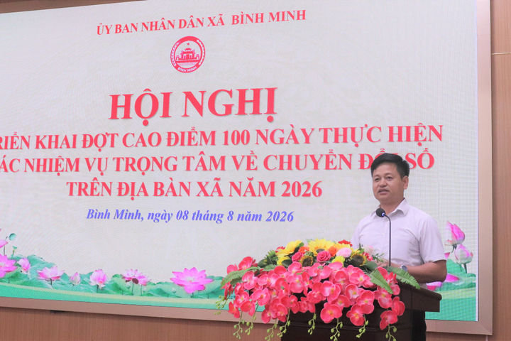 Xã Bình Minh triển khai đợt cao điểm 100 ngày chuyển đổi số