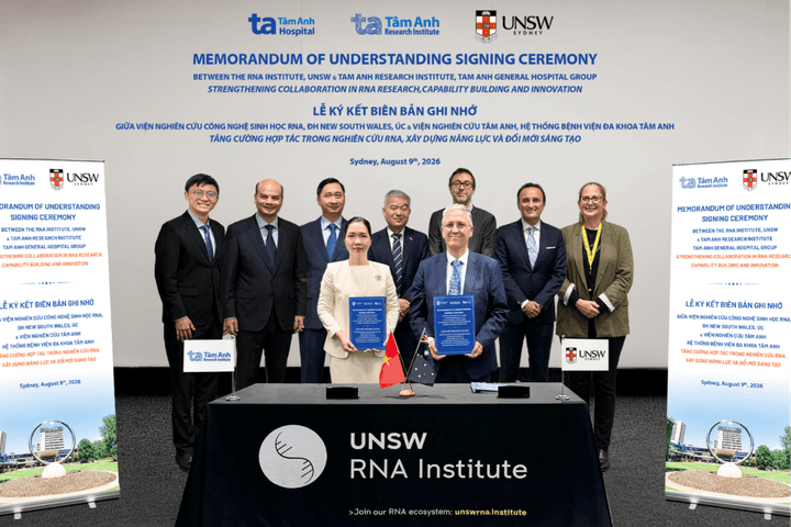 Hệ thống Bệnh viện Tâm Anh hợp tác Viện RNA, Đại học New South Wales số 1 của Australia cùng nghiên cứu phát triển công nghệ RNA