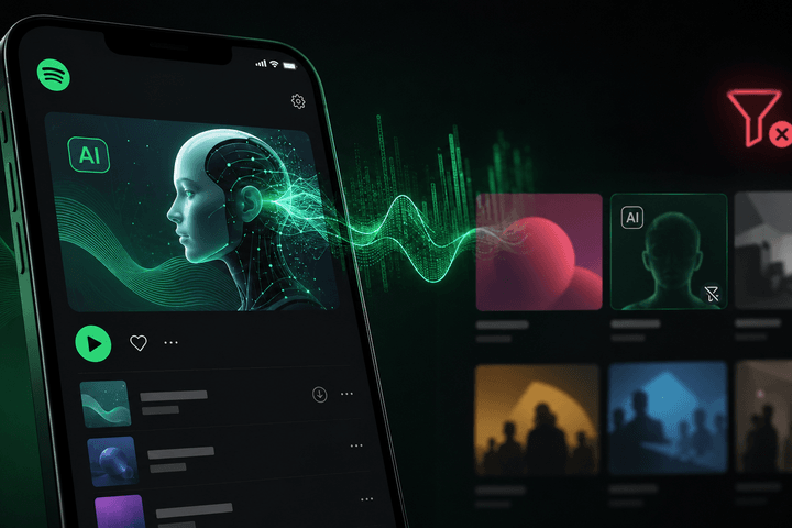 Spotify gắn nhãn nghệ sĩ AI, loại khỏi hệ thống đề xuất