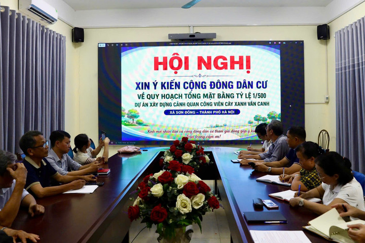Xã Sơn Đồng lấy ý kiến quy hoạch hai dự án hạ tầng, công viên cây xanh