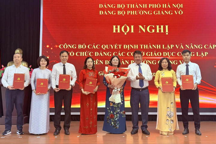 Phường Giảng Võ thành lập 8 tổ chức Đảng tại cơ sở giáo dục công lập