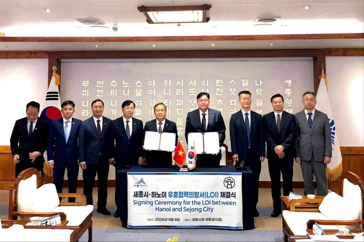 Hà Nội và Sejong (Hàn Quốc) ký kết Ý định thư về quan hệ hữu nghị và hợp tác