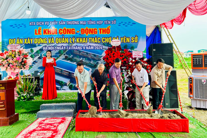 Khởi công xây dựng chợ cá Yên Sở nhằm sớm di dời chợ tạm