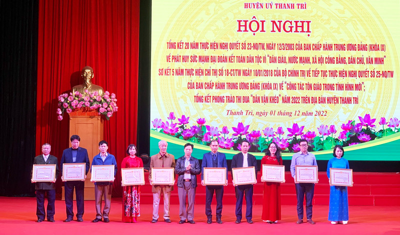 Huyện ủy Thanh Trì tổng kết phong trào thi đua Dân vận khéo năm 2022