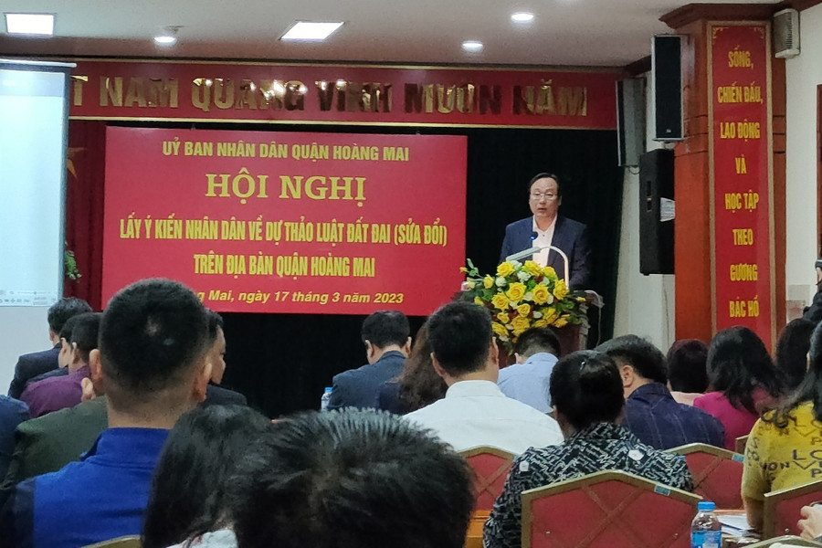Quận Hoàng Mai lấy ý kiến nhân dân về dự thảo Luật Đất đai (sửa đổi)