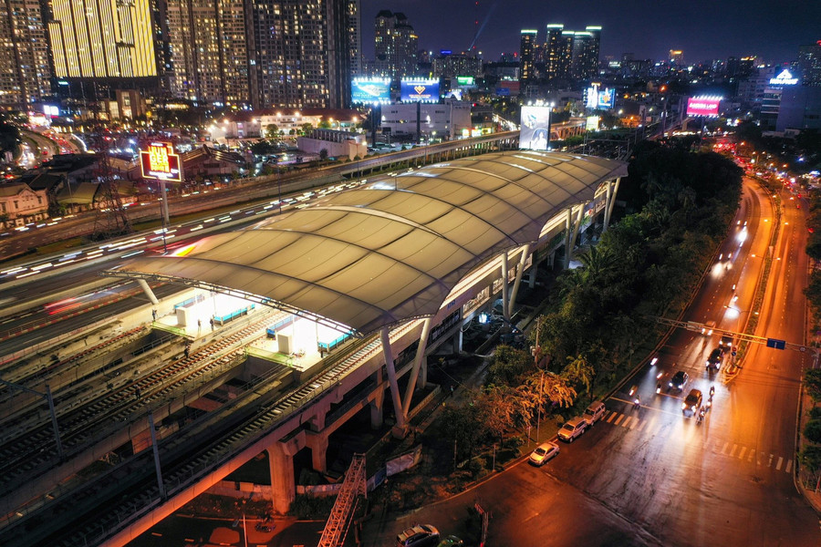 Hình ảnh mới nhất về ga Tân Cảng trên tuyến metro Bến Thành - Suối Tiên