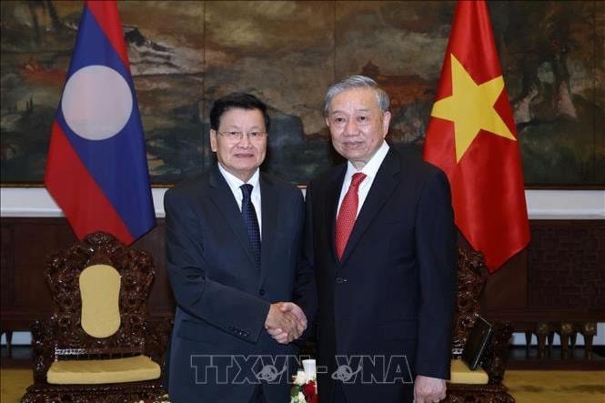 Tổng Bí thư Tô Lâm hội kiến Tổng Bí thư, Chủ tịch nước Lào Thongloun Sisoulith