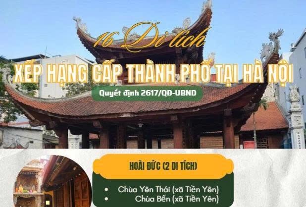 16 di tích mới được xếp hạng cấp thành phố tại Hà Nội