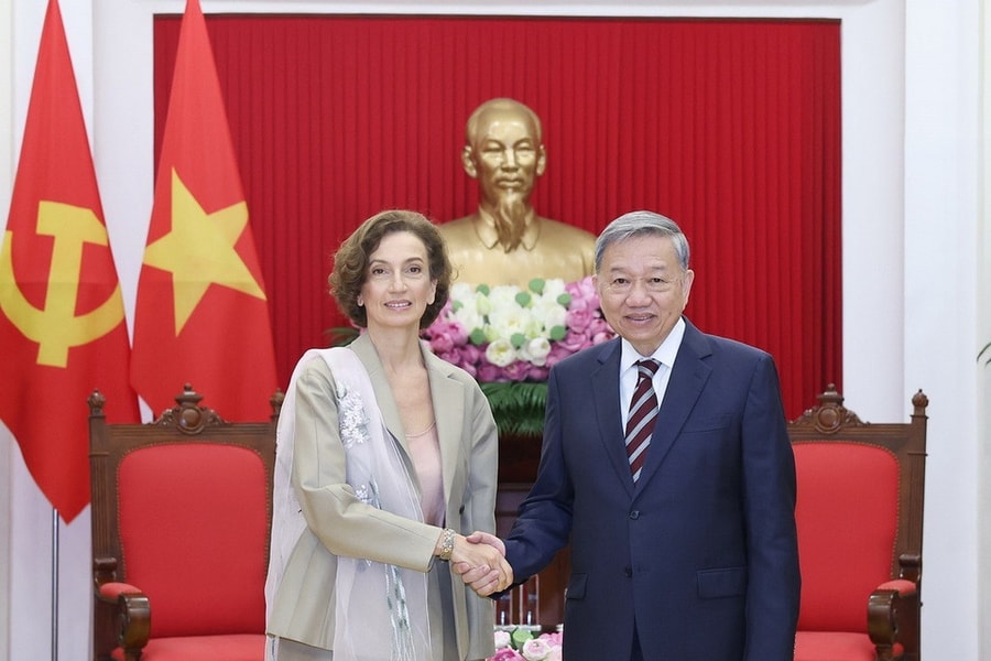 Tổng Bí thư Tô Lâm tiếp Tổng Giám đốc Tổ chức Giáo dục, Khoa học và Văn hóa của Liên hợp quốc (UNESCO)
