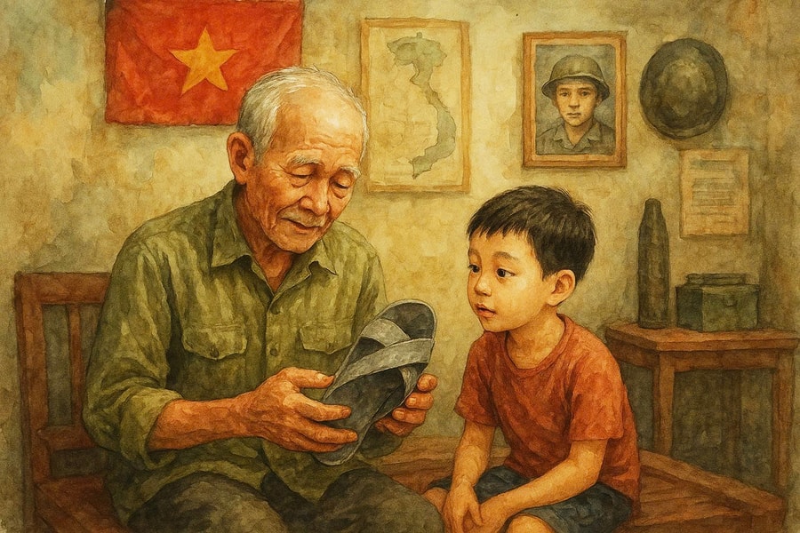 Đôi dép cao su của nội