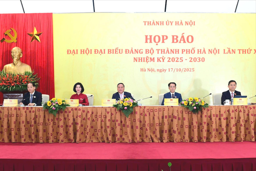 Thường trực Thành ủy Hà Nội chủ trì họp báo thông tin kết quả Đại hội Đảng bộ thành phố lần thứ XVIII