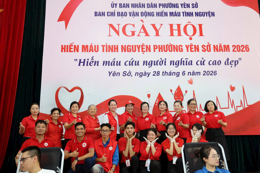 Phường Yên Sở tổ chức Ngày hội hiến máu tình nguyện năm 2026