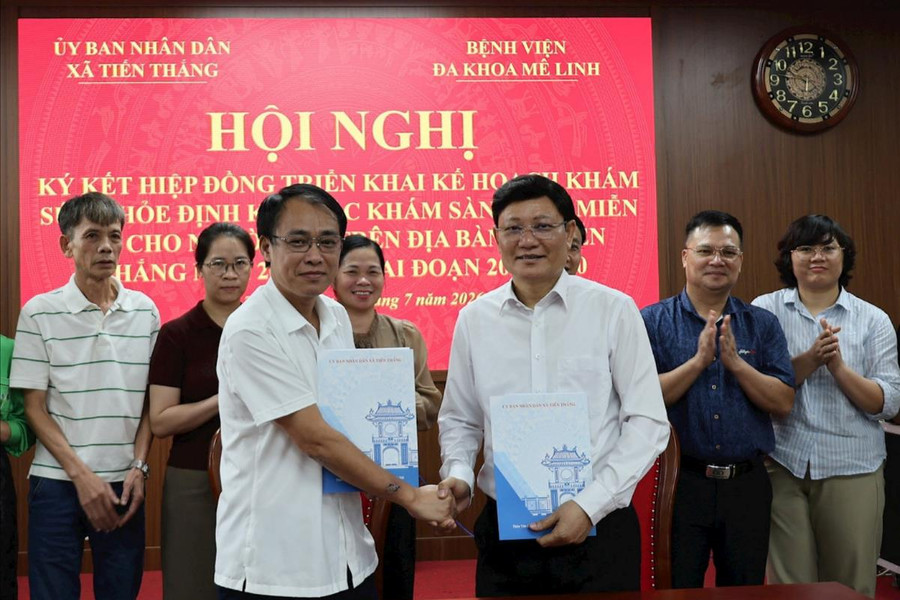 Xã Tiến Thắng ký kết triển khai khám sức khỏe miễn phí cho người dân giai đoạn 2026-2030