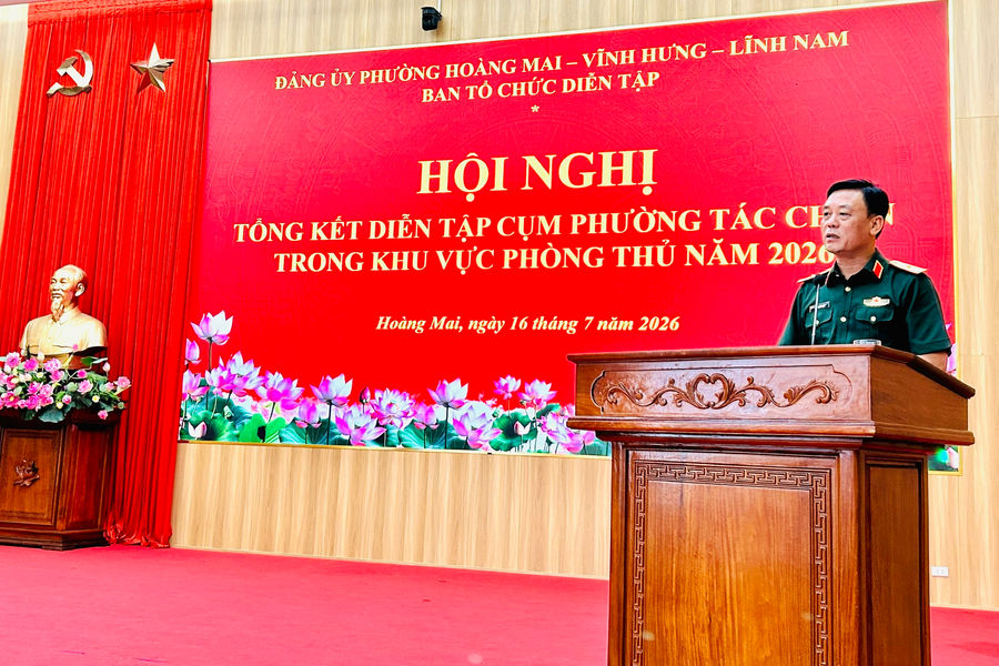 Ba phường Hoàng Mai, Vĩnh Hưng, Lĩnh Nam sẵn sàng phương án tác chiến phòng thủ ngay trong thời bình