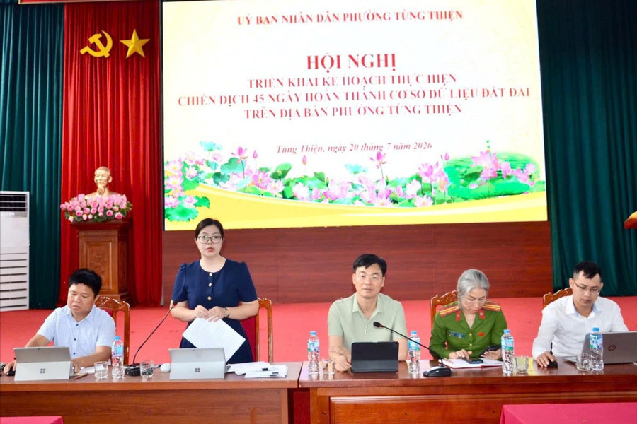 Phường Tùng Thiện triển khai "Chiến dịch 45 ngày" hoàn thiện cơ sở dữ liệu đất đai