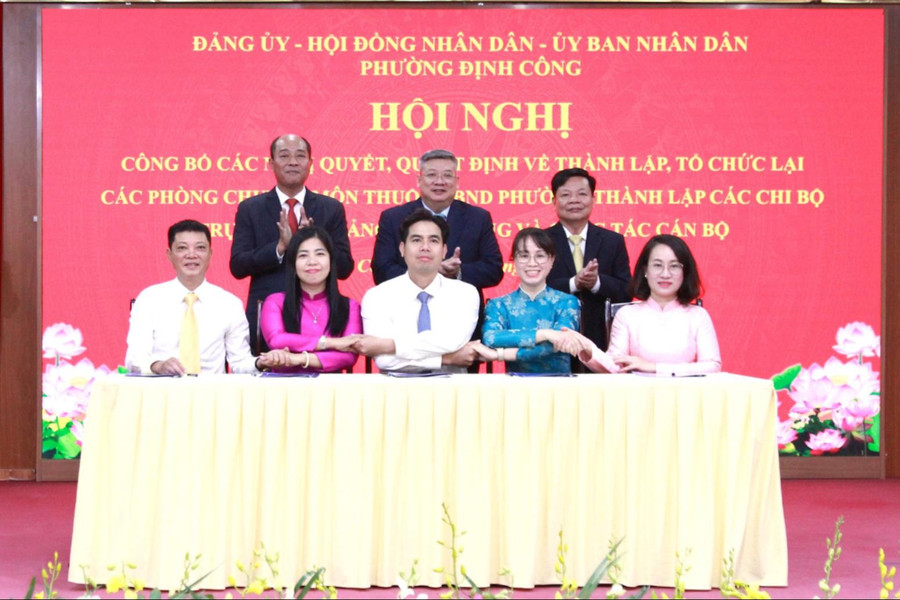 Phường Định Công kiện toàn tổ chức bộ máy, nâng cao hiệu quả phục vụ nhân dân
